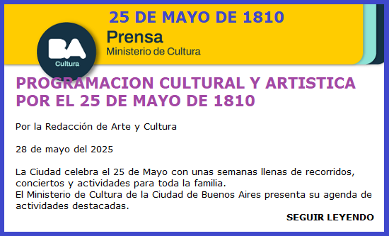 25 DE MAYO PROGRAMACION